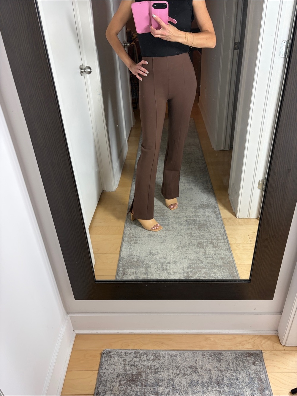 Abercrombie & Fitch Brown High-Waist Flare Pants